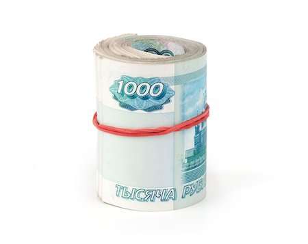 Russian money isolated on a white background Stock Photo - Budget Royalty-Free & Subscription, Code: 400-04912548