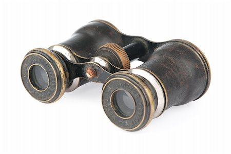 vintage binoculars isolated over white Photographie de stock - Aubaine LD & Abonnement, Code: 400-04912564