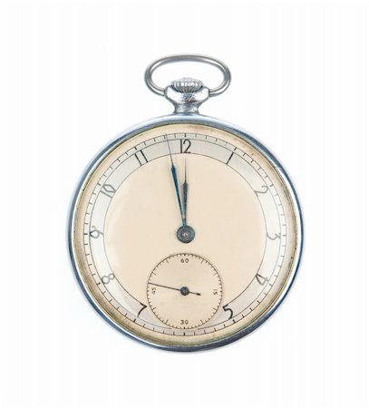pocket watch - old clock isolated over white Stock Photo - Budget Royalty-Free & Subscription, Code: 400-04912561