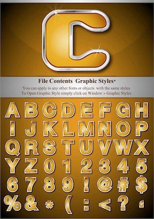 File Contents Graphic Styles. You can apply to any other fonts or objects with the same styles. To Open Graphic Style simply click on Window Menu > Graphic Styles Photographie de stock - Aubaine LD & Abonnement, Code: 400-04912587