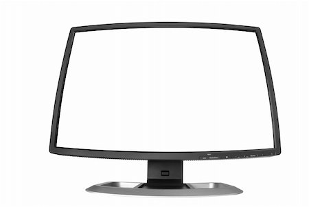 futuristic monitor on white with blank screen Stock Photo - Budget Royalty-Free & Subscription, Code: 400-04912650