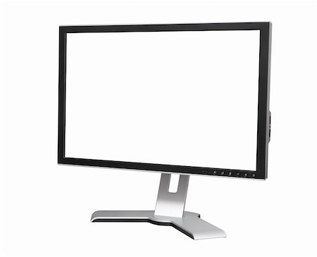 monitor on white with blank screen and clipping path Stock Photo - Budget Royalty-Free & Subscription, Code: 400-04912652