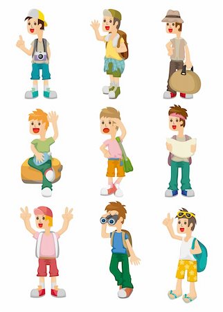 passports and map - cartoon travel people icons set Stock Photo - Budget Royalty-Free & Subscription, Code: 400-04912664