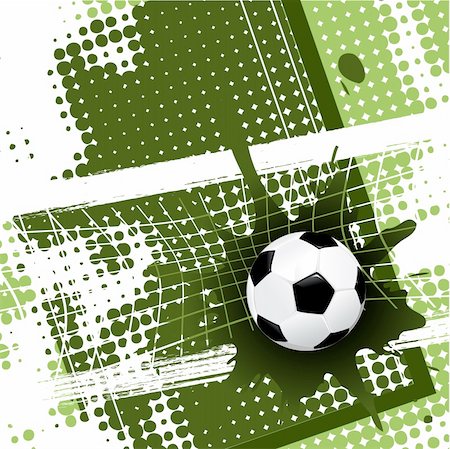 soccer field background - illustration, soccer ball on abstract green background Stock Photo - Budget Royalty-Free & Subscription, Code: 400-04912826