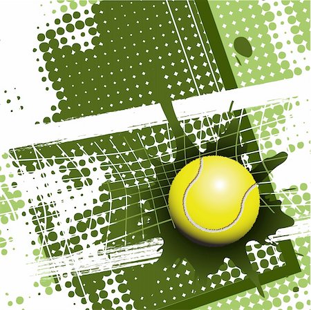 illustration tennis ball on abstract green background Stock Photo - Budget Royalty-Free & Subscription, Code: 400-04912827
