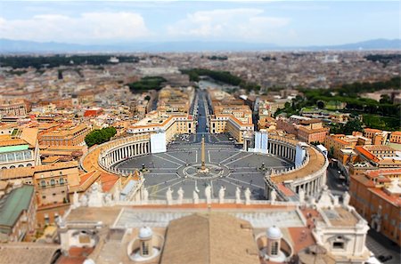 Piazza San Pietro (San Peter Square), Vatican City Tilt Shift effect Stock Photo - Budget Royalty-Free & Subscription, Code: 400-04912835