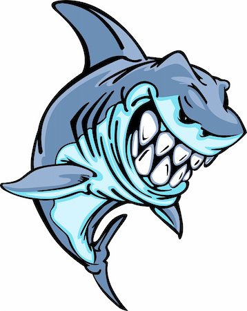 shark fin - Cartoon Image of a Shark Body with Big Teeth Stock Photo - Budget Royalty-Free & Subscription, Code: 400-04913068