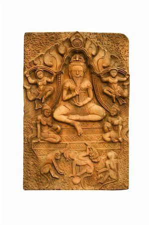 Buddha carved a low relief on the wall.Thailand Stock Photo - Budget Royalty-Free & Subscription, Code: 400-04913133