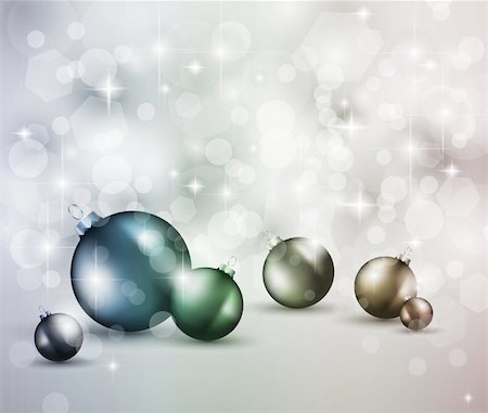 simsearch:400-05746334,k - Merry Christmas Elegant Suggestive Background for Greetings Card with glitter lights and stunning baubles. Foto de stock - Super Valor sin royalties y Suscripción, Código: 400-04913337