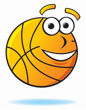 A happy bouncing basketball with wide eyes and a big smile. Stock Photo - Budget Royalty-Free & Subscription, Code: 400-04913975