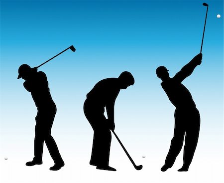 paunovic (artist) - Golf players silhouette - vector Stockbilder - Microstock & Abonnement, Bildnummer: 400-04924218