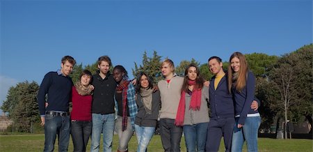 Happy College Students Group Stock Photo - Budget Royalty-Free & Subscription, Code: 400-04924263