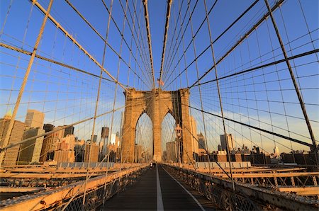 suspension cable - Walkway on the brooklyn bridge in New York City. Stock Photo - Budget Royalty-Free & Subscription, Code: 400-04924434