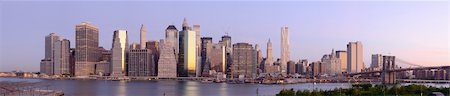 Panorama of ower Manhattan and Brooklyn Bridge viewed from Brooklyn Heights in New York City. Stock Photo - Budget Royalty-Free & Subscription, Code: 400-04924457