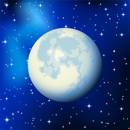 simsearch:400-05023537,k - Vector illustration - full moon in the star sky Photographie de stock - Aubaine LD & Abonnement, Code: 400-04924466