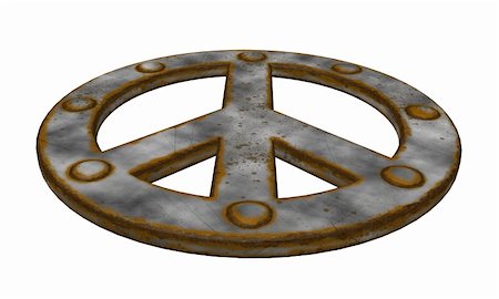 simsearch:400-06421940,k - rusted riveted pacific symbol on white background - 3d illustration Foto de stock - Royalty-Free Super Valor e Assinatura, Número: 400-04924505
