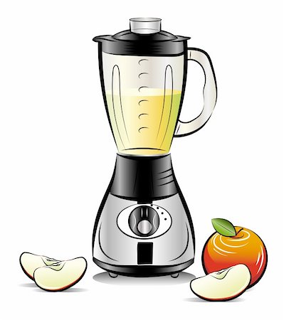 Drawing color kitchen blender with Apple juice. Vector illustration Photographie de stock - Aubaine LD & Abonnement, Code: 400-04924751