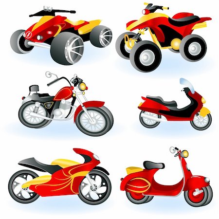 A collection of 6 different motorcycle icons- part 2. Stock Photo - Budget Royalty-Free & Subscription, Code: 400-04924858