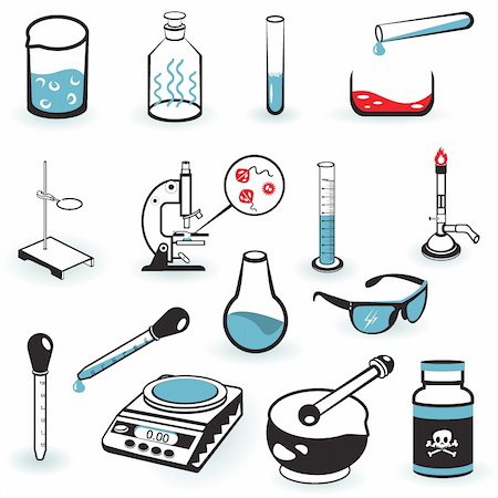 A collection illustration of different laboratory tools. Stock Photo - Budget Royalty-Free & Subscription, Code: 400-04924853