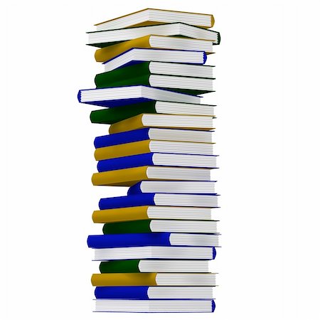 simsearch:400-04925223,k - 3D imagination about pile of books in studio Stock Photo - Budget Royalty-Free & Subscription, Code: 400-04925229