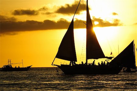 Ocean sunset landcape in Boracay, Philippines Stock Photo - Budget Royalty-Free & Subscription, Code: 400-04925261