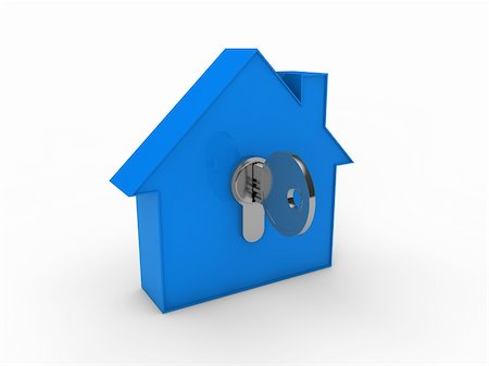simsearch:400-05361671,k - 3d house key blue home estate security Stock Photo - Budget Royalty-Free & Subscription, Code: 400-04925286