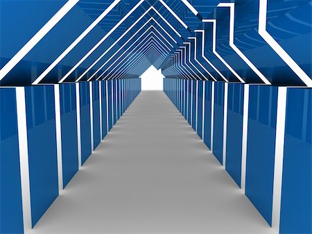 3d house tunnel blue home estate business Stock Photo - Budget Royalty-Free & Subscription, Code: 400-04925290