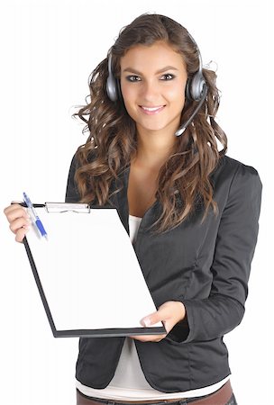 simsearch:400-06633122,k - Cute support technician girl with headset Stock Photo - Budget Royalty-Free & Subscription, Code: 400-04925434