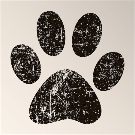 Print black paws on a white background. Stock Photo - Budget Royalty-Free & Subscription, Code: 400-04925512