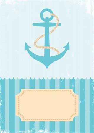Retro Illustration anchors on turquoise background Stock Photo - Budget Royalty-Free & Subscription, Code: 400-04925617