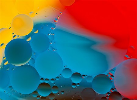 Oil drops on water with cloured background Stock Photo - Budget Royalty-Free & Subscription, Code: 400-04925702
