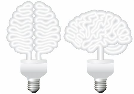 energy bulb brain, vector illustration Stock Photo - Budget Royalty-Free & Subscription, Code: 400-04926184