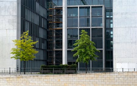 Parliamentary Office Building in Berlin with two green trees. Stock Photo - Budget Royalty-Free & Subscription, Code: 400-04926201