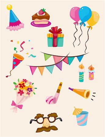 cartoon Birthday icon Stock Photo - Budget Royalty-Free & Subscription, Code: 400-04926243