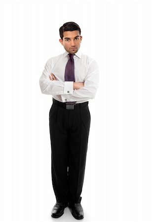 Confident business man or salesman standing with arms folded on a white background. Stock Photo - Budget Royalty-Free & Subscription, Code: 400-04926328