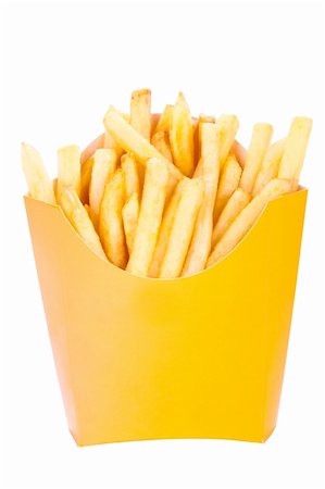 deep fry - Fries. In the yellow box. On a white background. Stock Photo - Budget Royalty-Free & Subscription, Code: 400-04920211
