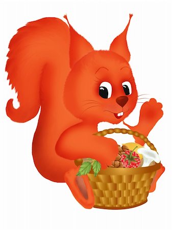 simsearch:400-04293272,k - Illustration of a cute smiling squirrel Fotografie stock - Microstock e Abbonamento, Codice: 400-04920240