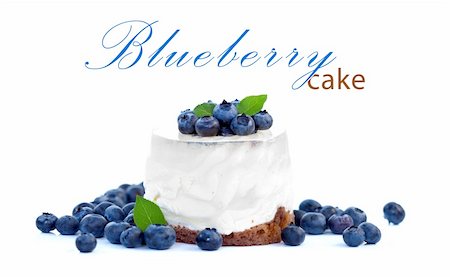 simsearch:400-06698338,k - Cheesecake with bilberries on white background, place for your text up Stock Photo - Budget Royalty-Free & Subscription, Code: 400-04920254