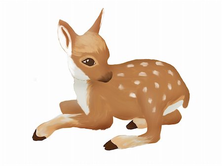 person with deer - Illustration of a cute deer Stock Photo - Budget Royalty-Free & Subscription, Code: 400-04920272