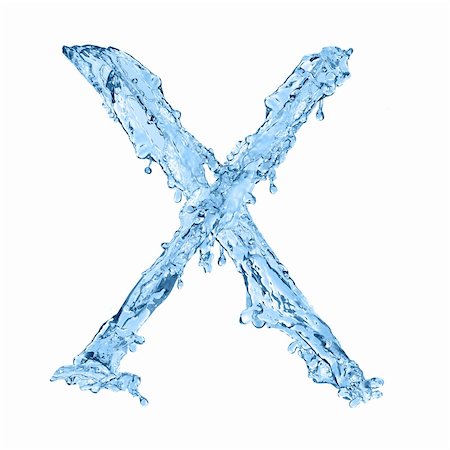 alphabet made of frozen water - the letter X Stock Photo - Budget Royalty-Free & Subscription, Code: 400-04920323