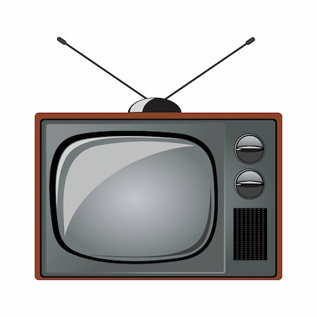 old tv set vector on white background Stock Photo - Budget Royalty-Free & Subscription, Code: 400-04920338