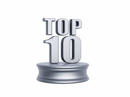 prime - platinum top ten in rank list trophy isolated on white background Stock Photo - Budget Royalty-Free & Subscription, Code: 400-04920418