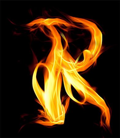 Fiery font. Letter R Stock Photo - Budget Royalty-Free & Subscription, Code: 400-04920469