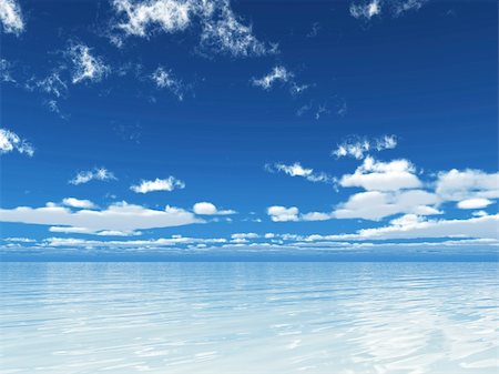 Blue summer sky with a calm sea Foto de stock - Super Valor sin royalties y Suscripción, Código: 400-04920745