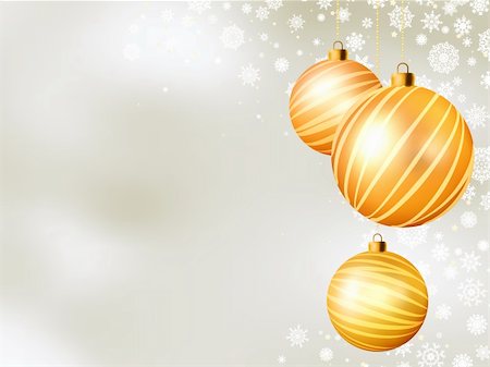 simsearch:400-04762396,k - Light Christmas backdrop with five balls. EPS 8 vector file included Stock Photo - Budget Royalty-Free & Subscription, Code: 400-04920926