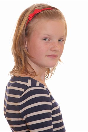 simsearch:400-04735006,k - Portrait of a young blond teenage girl on white background Stock Photo - Budget Royalty-Free & Subscription, Code: 400-04920943
