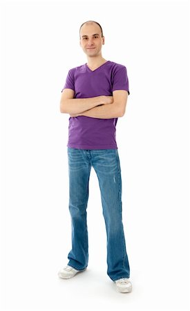 simsearch:400-05912369,k - Happy young man with positive expression standing full length isolated on white background Fotografie stock - Microstock e Abbonamento, Codice: 400-04920959