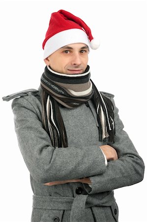 simsearch:400-07316542,k - handsome young man in santa hat Stock Photo - Budget Royalty-Free & Subscription, Code: 400-04920971