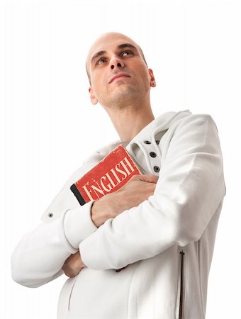 diccionario - Portrait of young man with a red book Foto de stock - Super Valor sin royalties y Suscripción, Código: 400-04921115