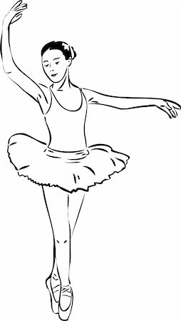 simsearch:400-04915621,k - a sketch of a girl dancer dancing on pointe Stock Photo - Budget Royalty-Free & Subscription, Code: 400-04921203